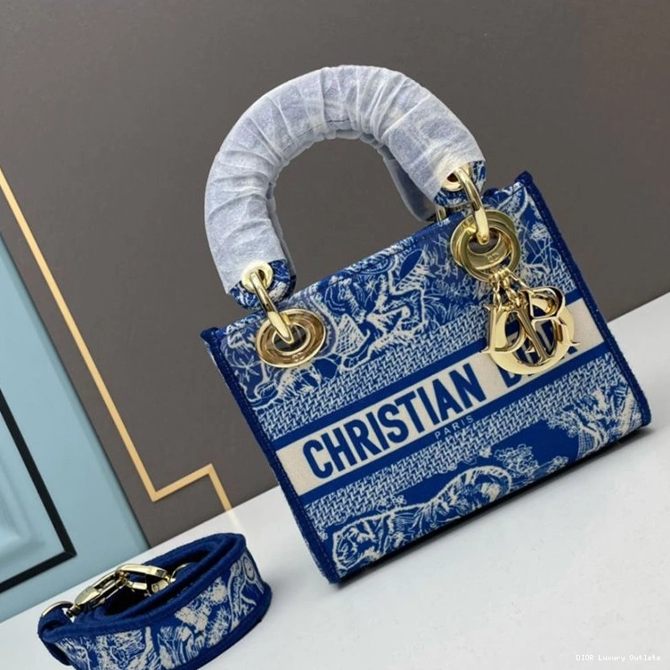 Cheap D-lite Mini Lady Toile Motif Blue Bright Canvas Jouy de Bag 0813 Luxury